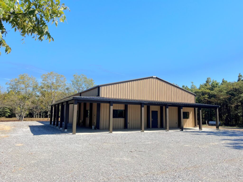 Widener, Arkansas; hunting lodge; tan; burnished slate
